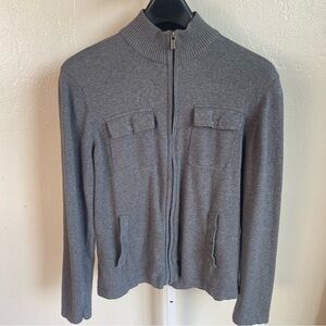 Michael Kors Men’s Grey Zip-Up Sweater Size Large